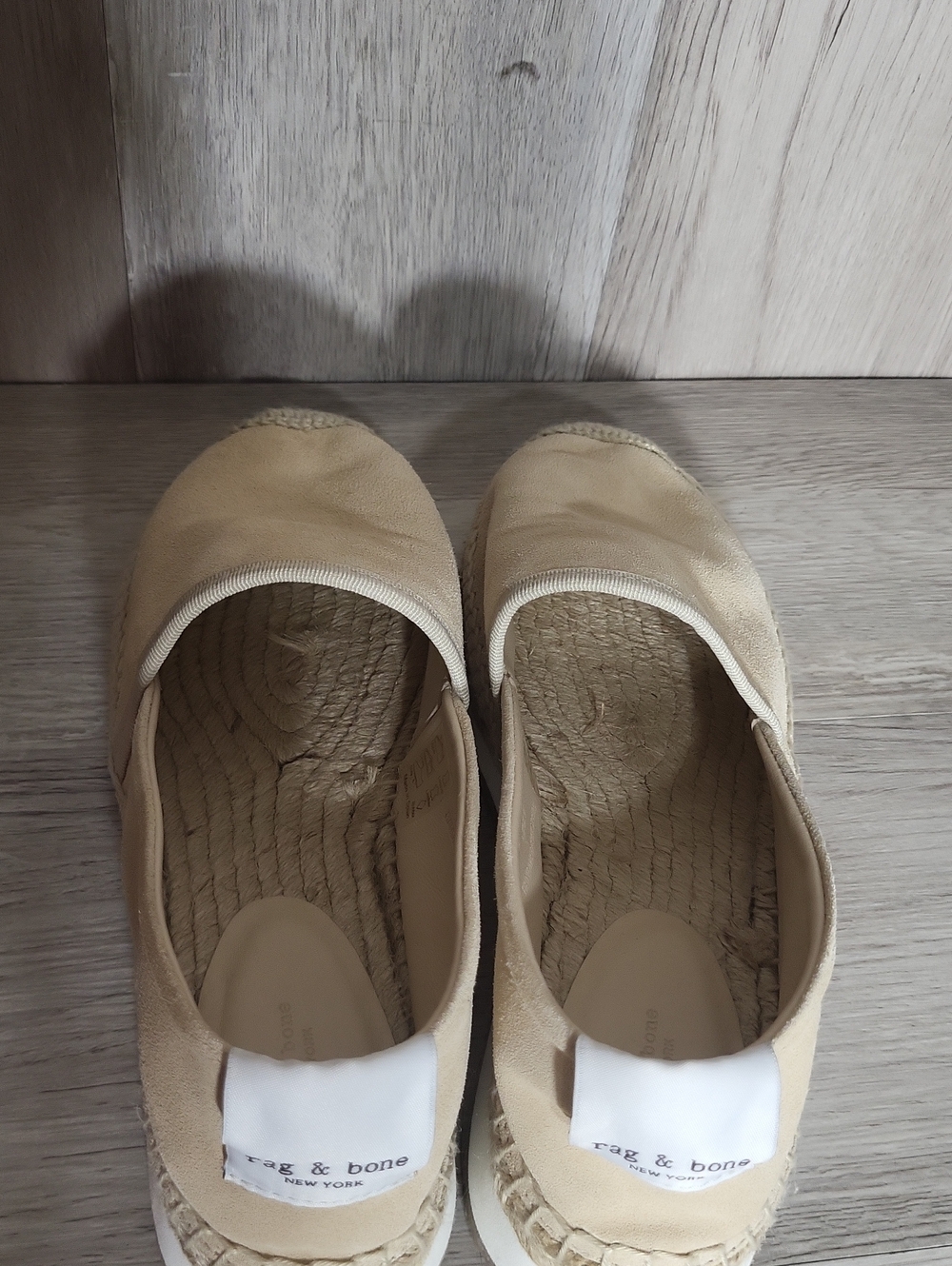 Rag & Bone Macadamia Suede Espadrille Runner Flats Slip On Handmade Spain 38.5 - Picture 7 of 8